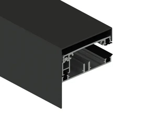 PEXT Klemprofielset - Onderprofiel - 80.16 Zijkant Sierlijst - tbv 16mm polycarb Antraciet per m1