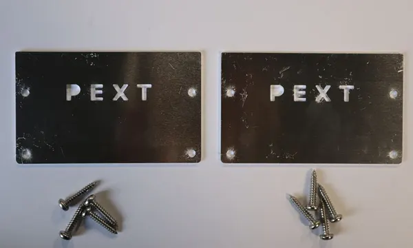 PEXT Eindschotjeset 125 - Bakgoot L+R incl RVS schroef Blank alu