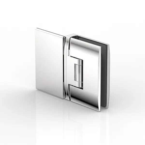 Pontere muur/glas scharnier glans chroom met montage plaat in lengte richting