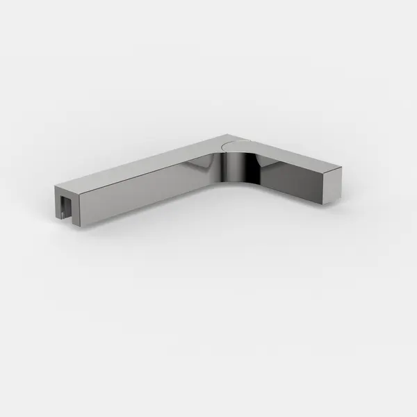 Kokervormige stab. stang boven op glas 90° instelbr. 2° linkse uitvoering glans chroom