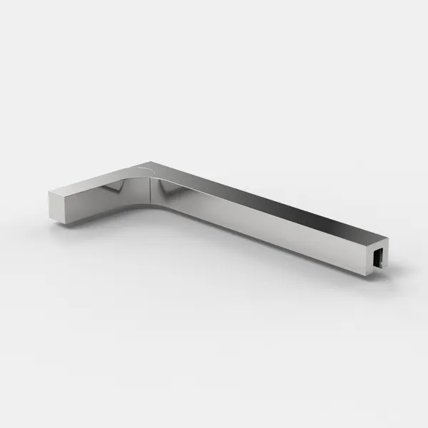 Kokervormige stab. stang boven op glas 90 instelbr. rechtse glans chroom