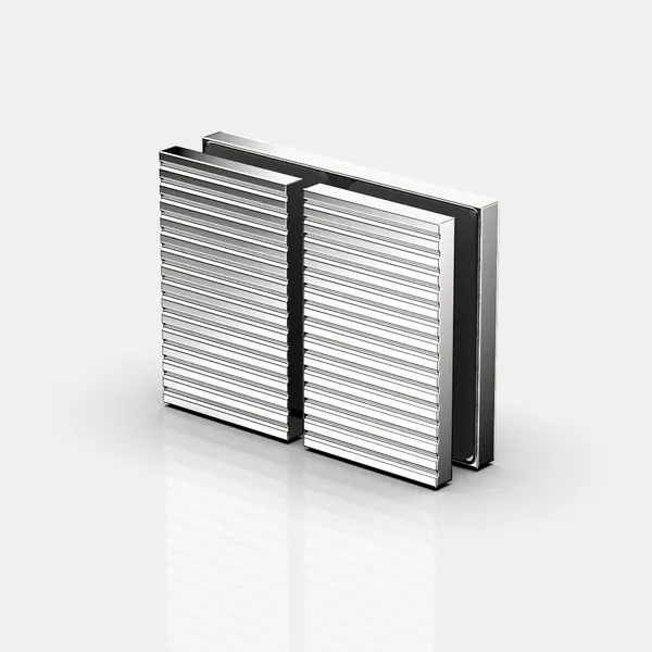 Flamea+ glasklem glas-glas 180° glans chroom ribbel LINEA