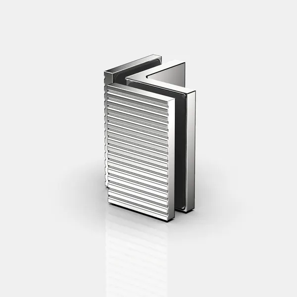 Flamea+ glasklem glas-glas 90° glans chroom ribbel LINEA