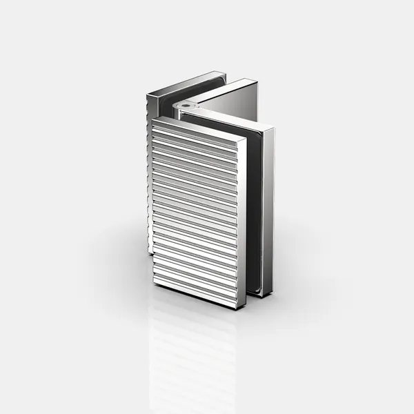 Flamea+ glasklem glas-glas instelbare hoek 80°180° glans chroom ribbel LINEA