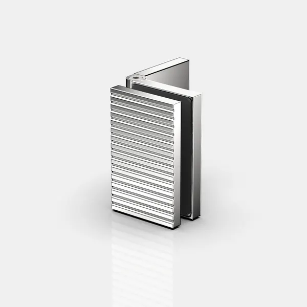 Flamea+ glasklem glas-wand 90° instelbare hoek 60°-100° glans chroom ribbel LINEA