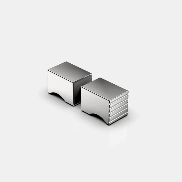 Vierkante deurknop dubbelzijdig boring Ø 12mm glans chroom ribbel Flamea+ Linea