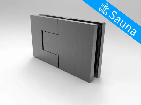 Bellagio SAUNA scharn. glas/glas 180° enkele schoefpl. incl afdekk geborst. gun metal max. 40 kg, max. breedte 800 mm
