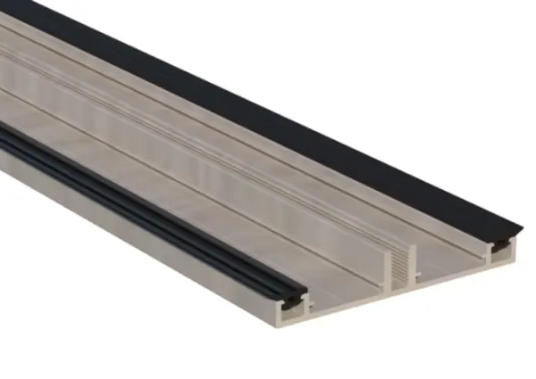 PEXT Onderprofiel 80 - Glasrubber 2,5 Blank alu per mt