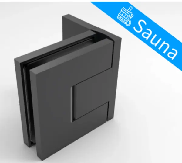 21BELS344-52 Bellagio SAUNA scharn. w/g 90° enk. schoefpl. incl. afdekk. mat zwart max. 40kg, max. br 800mm