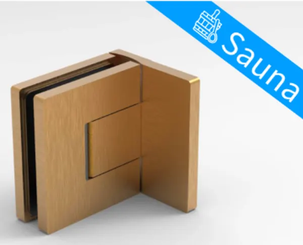 21BELS344-MBC Bellagio SAUNA scharn. w/g 90° incl. afdekk mat geborst koper max. 40kg & 800mm