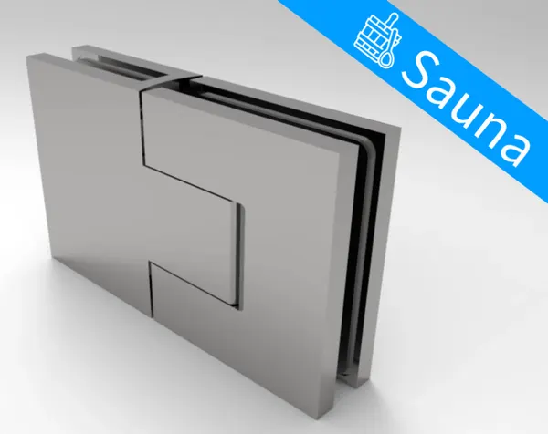 21BELS380-30 Bellagio SAUNA scharn. glas/glas 180° enkele schoefpl. incl afdekk geborst. chroom max. 40 kg, max. breedte 800 mm