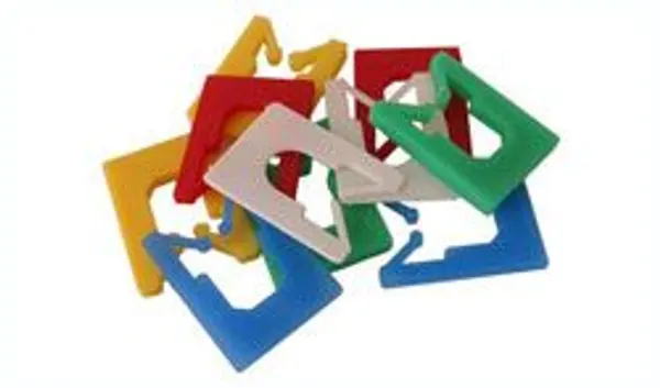 Kunststof PP Uitlijnblokjes 37x32x2mm per zak 100 stuks blauw