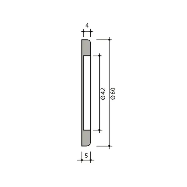 UV verlijmbare Komgreep Ø60 5mm RAL9005 mat