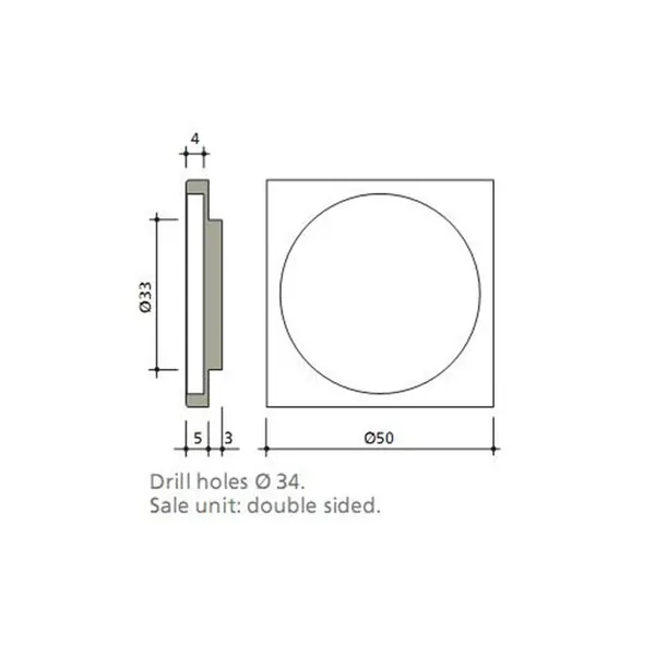 Komgreep 50x50mm RAL9005 mat zwart