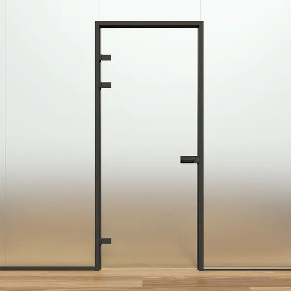 Deurkader 2,7m² DIN L RAL9005 zwart structuur