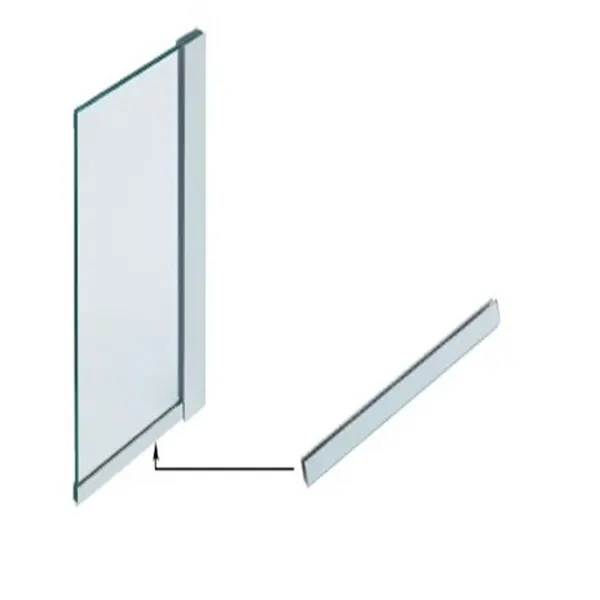 Correctie vloerprofiel voor glaspaneel glans chroom