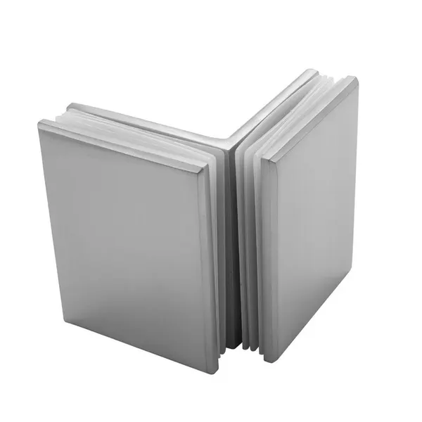 Glas-glas klem 90° 8-10mm RVS gepolijst