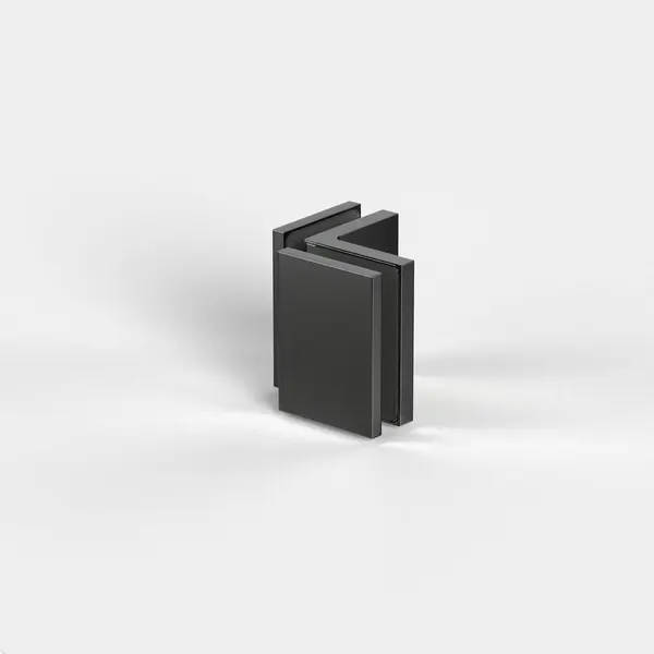 Flamea hoekklem glas / glas 90° Mat zwart