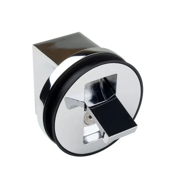 Deurknop met grijpholte verzonken zijde 8-10mm glas glans chroom