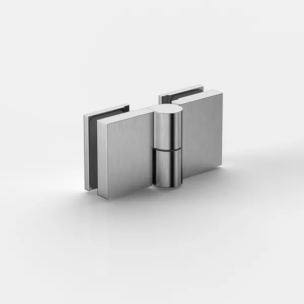 Nivello douche liftscharnier glas-glas 180° DIN R met tegenplaat RVS look