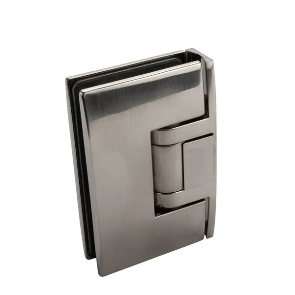 Pontere muur/glas scharnier rvs effect met montage plaat in lengte richting
