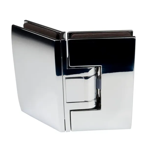 Pontere glas/glas scharnier 135 graden met instelbare nul stand - mat chroom