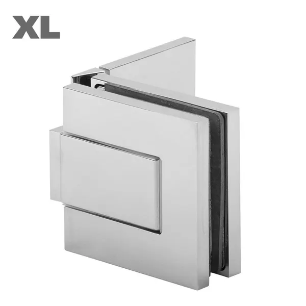Moist XL douchescharnier wand/glas, enkelzijdige bevest RVS effect finish tbv 10mm