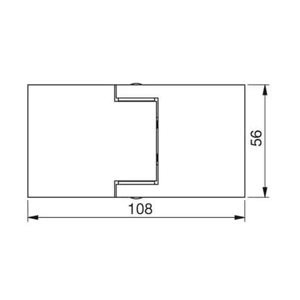 Flinter scharnier glas/glas 180° buitenwaardse opening mat zwart