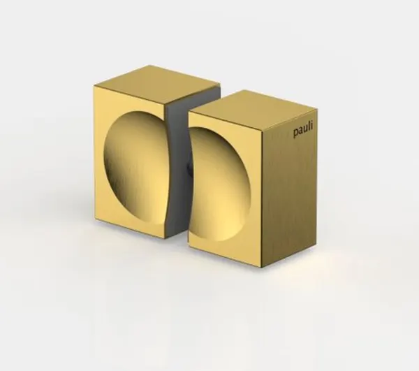 Deurknop paar met grijpholte geborsteld goud effect