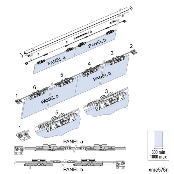 Synchro Set voor 2 deurpanelen V-5610