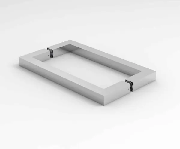 Bellagio U90-Koker greep vierkant 19x19mm, L=222mm hoh 203mm Ø12mm, finish gepolijst chroom