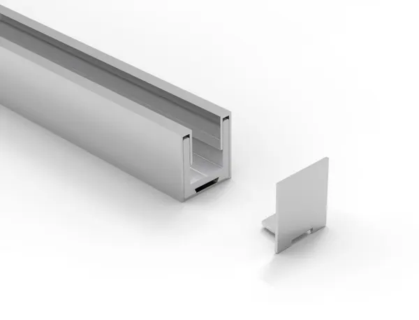 Bellagio U-profiel 20 x 18,2 mm, incl. 2 eindkappen. Polished Stainless L=2410 mm